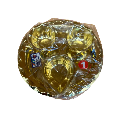 BRASS ARATHI PLATE 4 INCHES