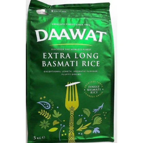 DAAWAT 1121 BASMATI RICE (EXTRA LONG) GREEN BAG 5KG