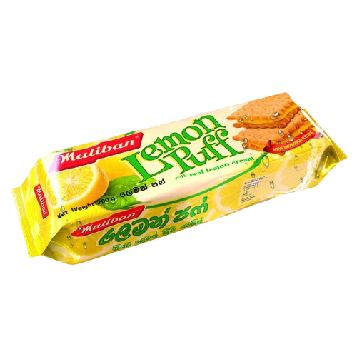 MALIBAN BISCUITS LEMON PUFF 200G (2 FOR £1.20)