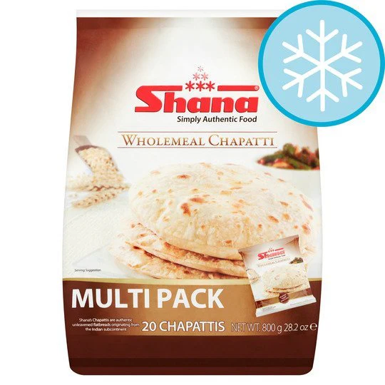 SHANA FROZEN MULTIPACK WHOLEMEAL CHAPATTI (20 PCS) 800G