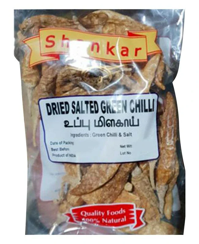 SHANKAR DRIED SALTED GREEN (CURD) CHILLI 200G