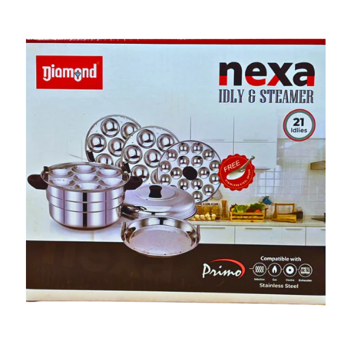 DIAMOND IDLY POT NX RANGE (WITH STEAMER - MINI IDLY PLATE) - 21 PITS