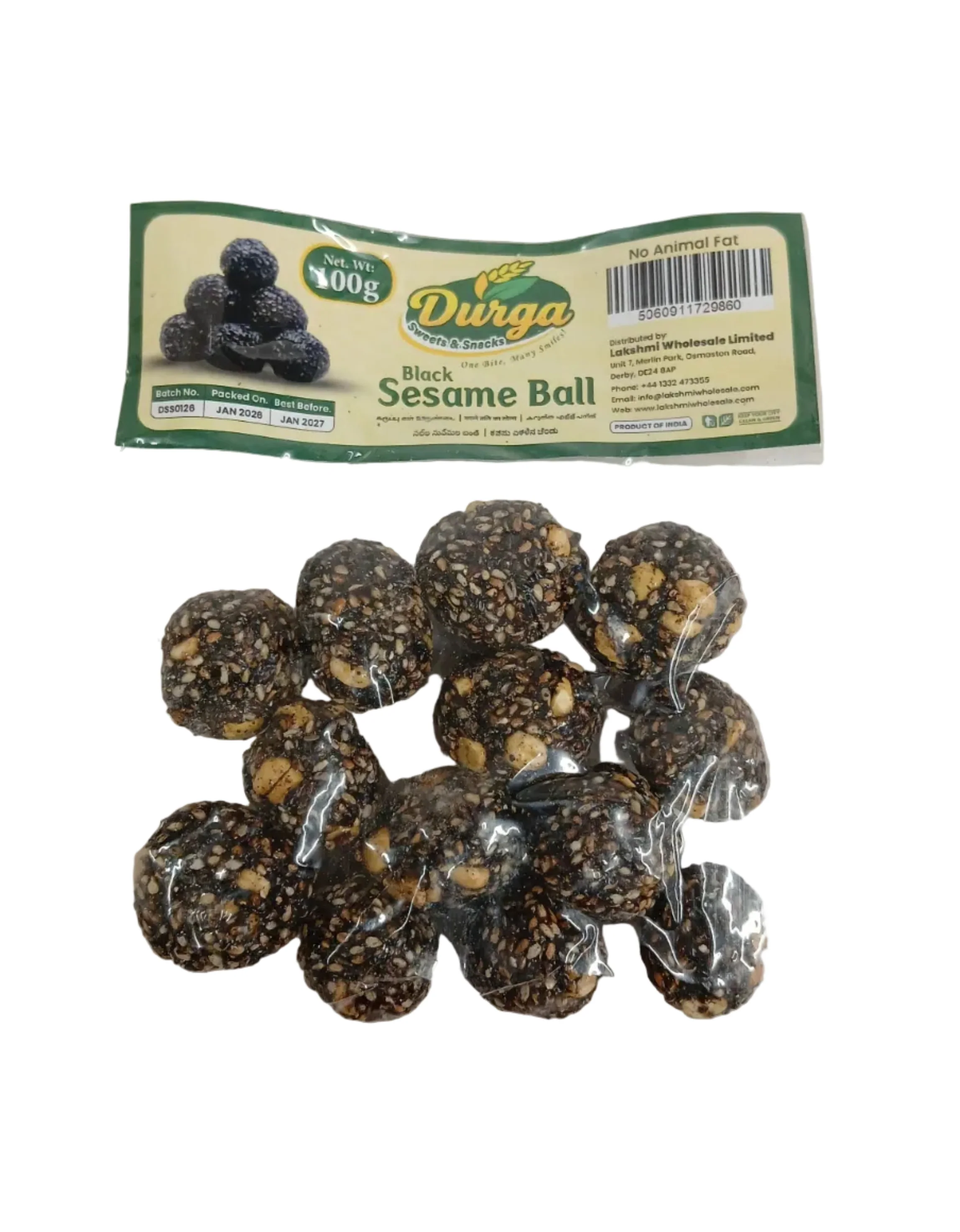 DURGA SWEETS & SNACKS BLACK SESAME BALL 100G