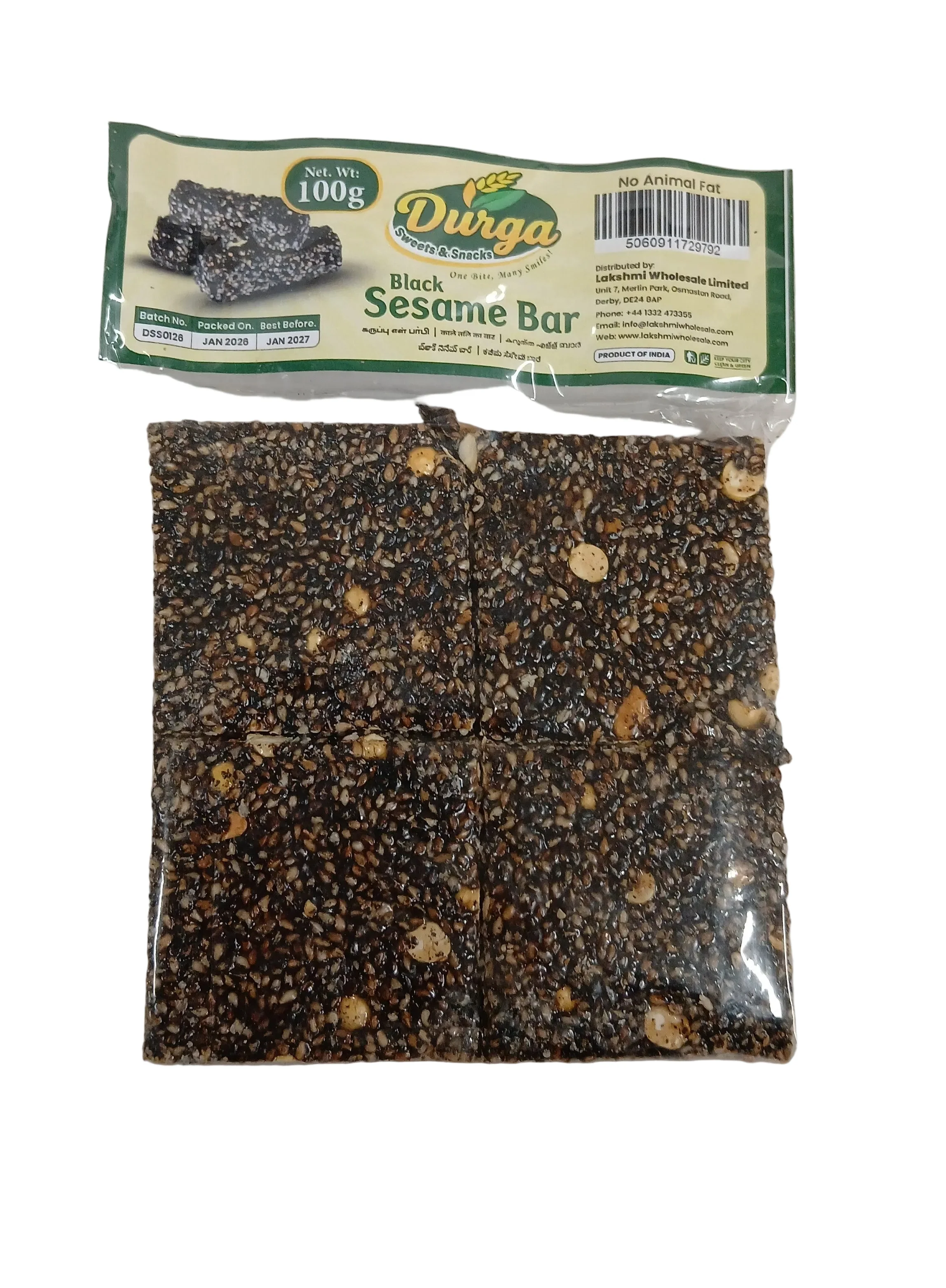 DURGA SWEETS & SNACKS SESAME BAR 100G