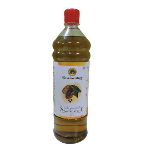 NATIVE FOOD STORE COLD PRESSED (MARACHEKKU) OIL 1LTR - GINGELLY (SESAME)
